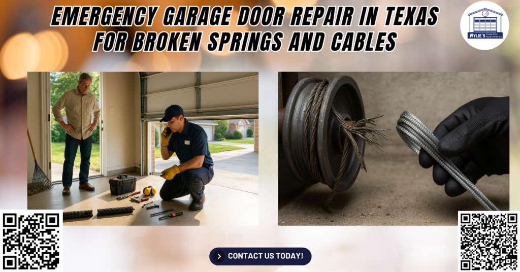 Emergency Garage Door Repair in Texas for Broken Springs and Cables 1 Emergency Garage Door Repair in Texas for Broken Springs and Cables - Wylie’s Garage Door Repair Center Co.